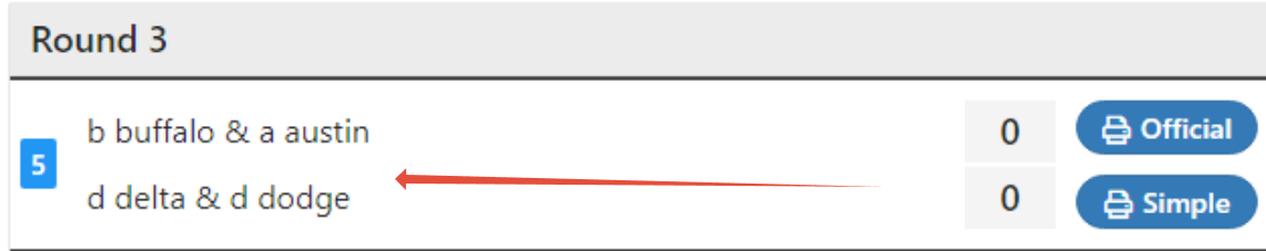 Player names in a match row