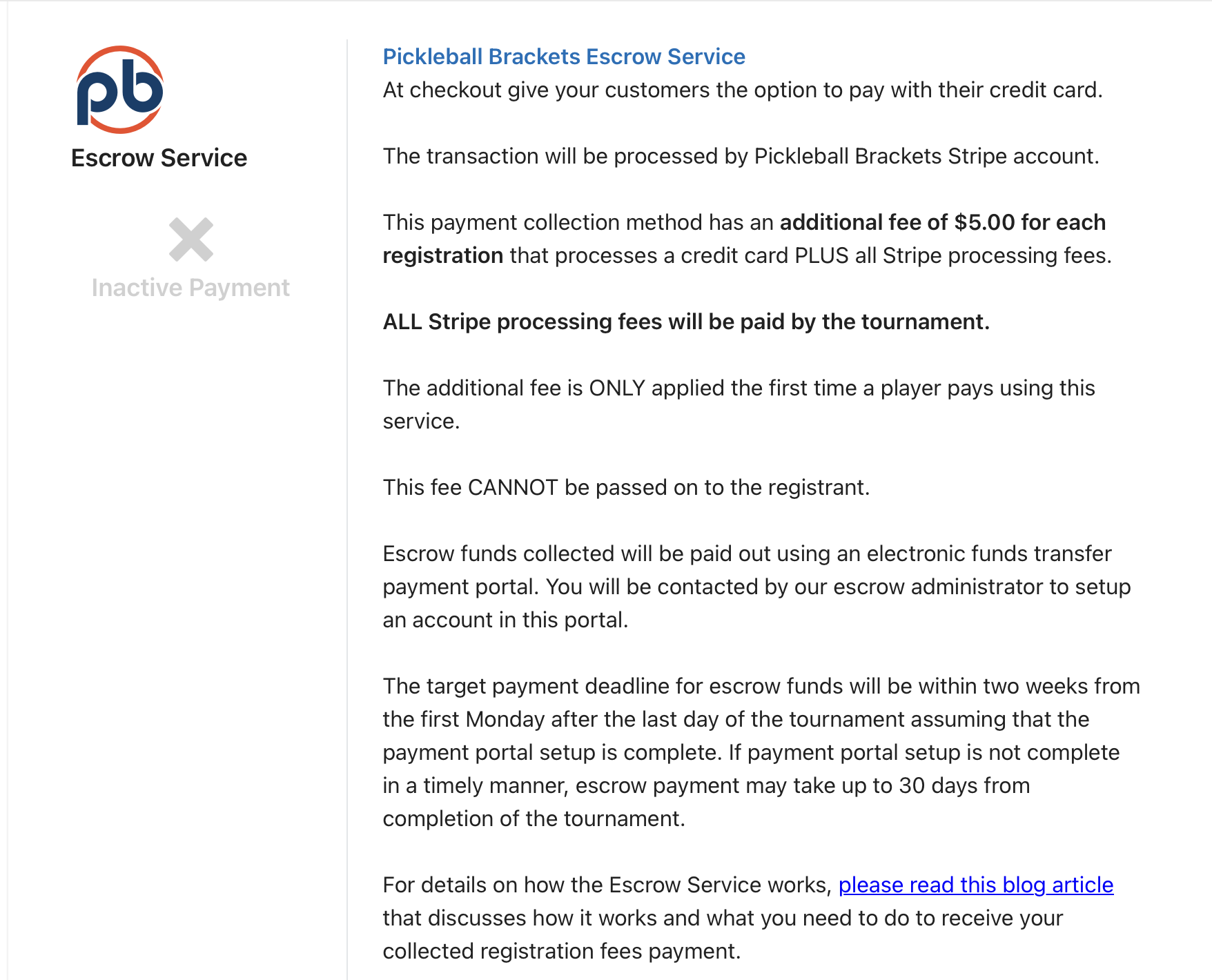 Onsite Payment settings