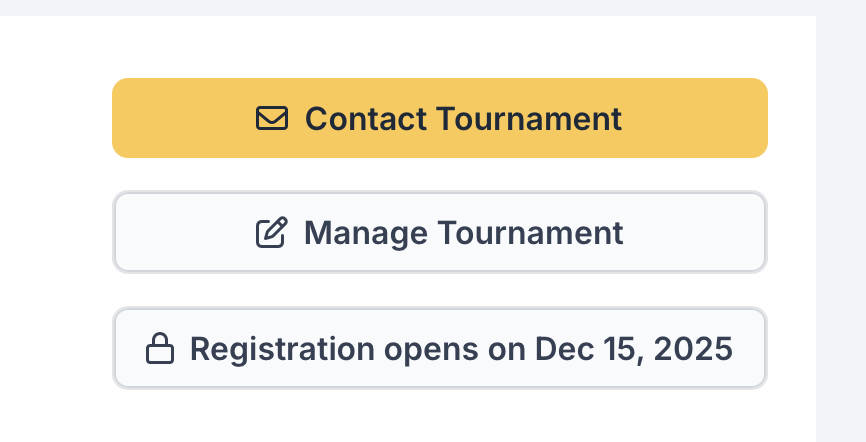 Manage Tournament button on tournament detail page