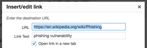 WordPress automatically prevents link phishing