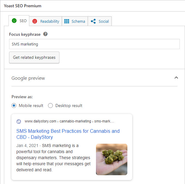 Yoast SEO plugin dashboard