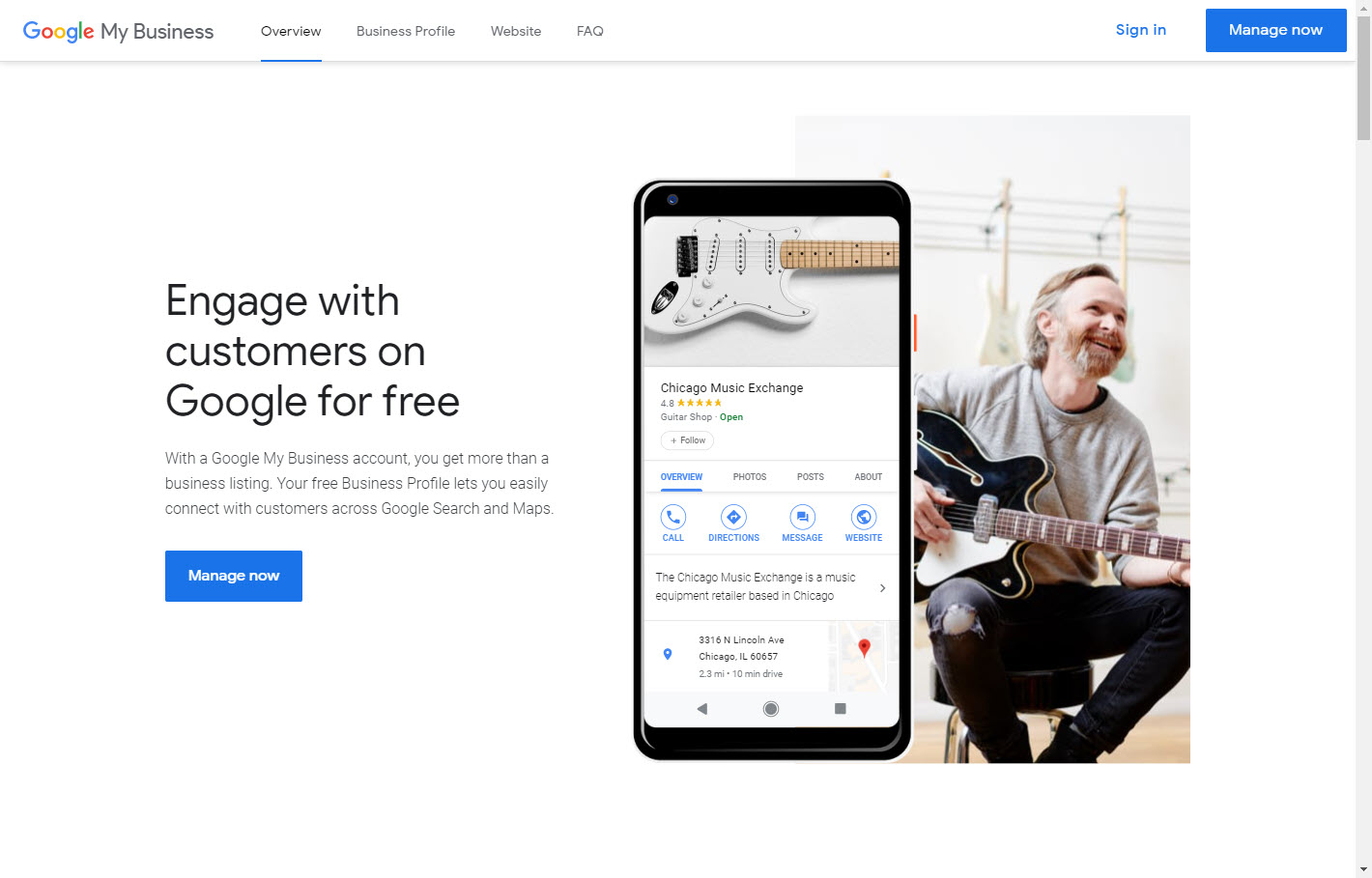 Google Business Profile dashboard example