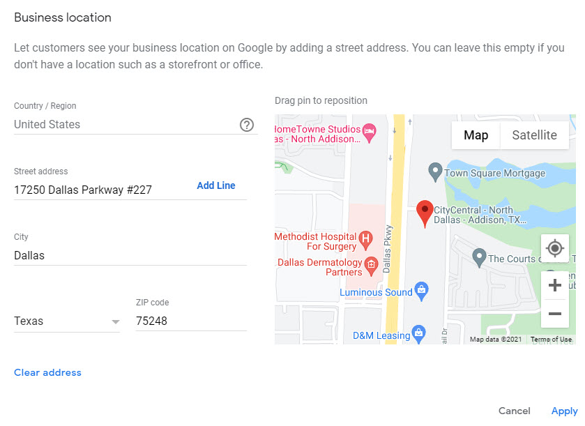 Dispensary location pin on Google Maps