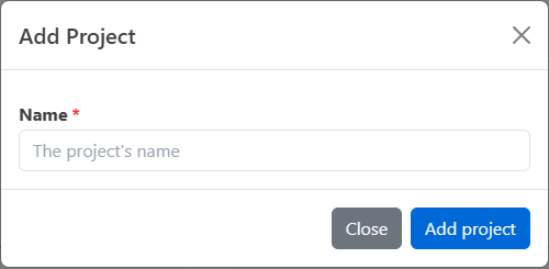 Add Project dialog